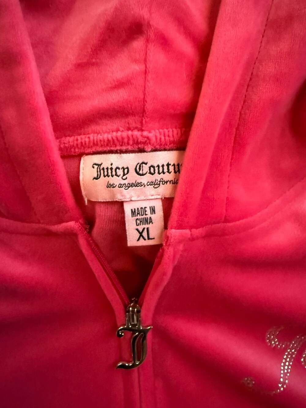 Juicy Couture Hot Pink Velour Tracksuit Set with Rhinestone Logo - Picture 3 of 9